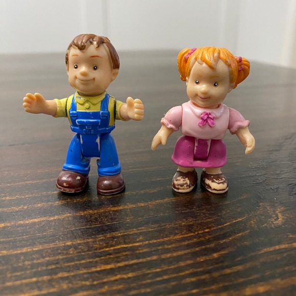Other - Keenway My Happy Home Family Figures Boy Blue Overalls Girl Pink Dress Vintage